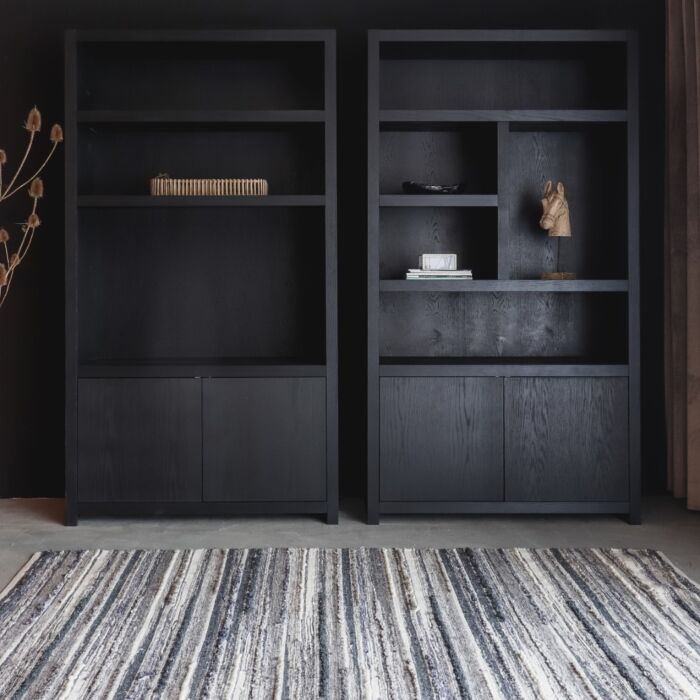Boekenkasten Set Diamond 4 vaks + TV Kast 120 cm Eiken