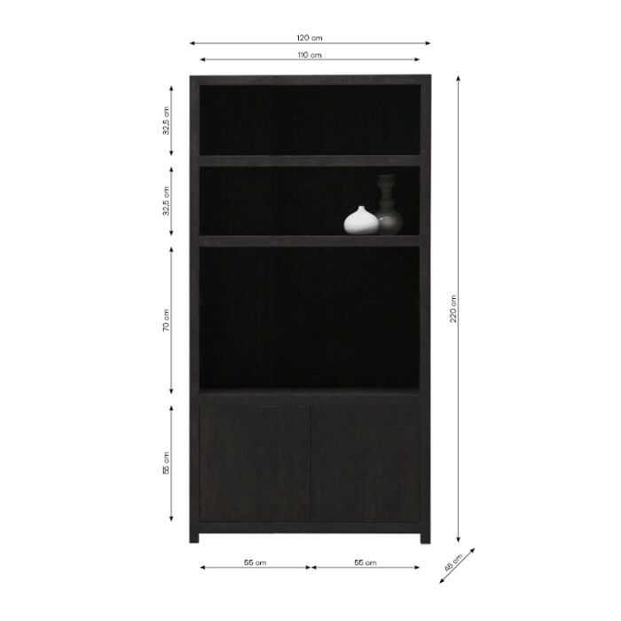 Boekenkastset Diamond 5 vaks + TV-meubel 120 cm