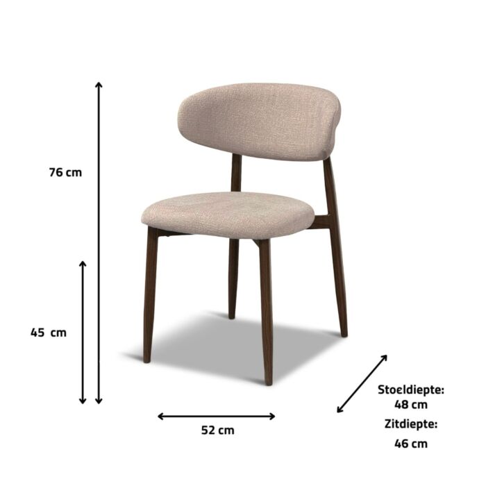 Eetkamerstoel Jessda Taupe