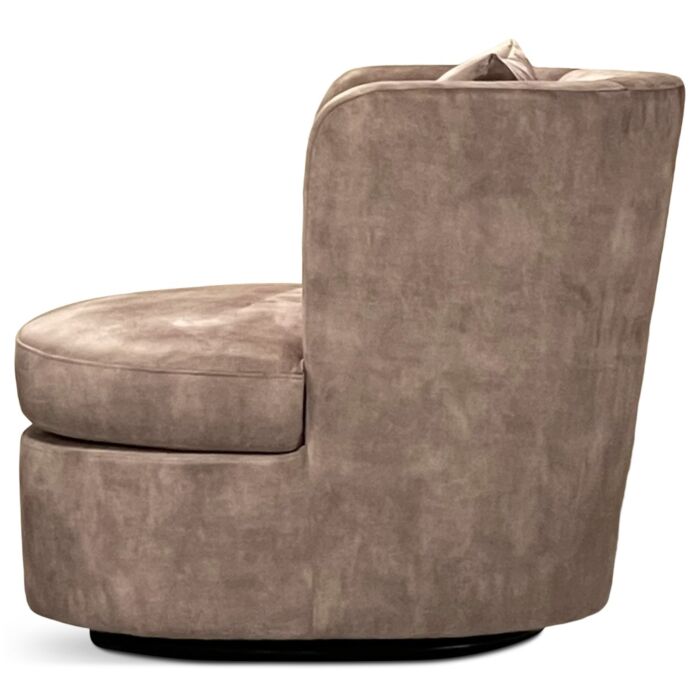 Draaibare Lounge Fauteuil Velours Taupe Desiree 