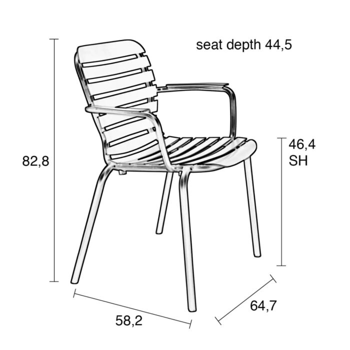 Zuiver Tuin Armstoel Vondel Zwart
