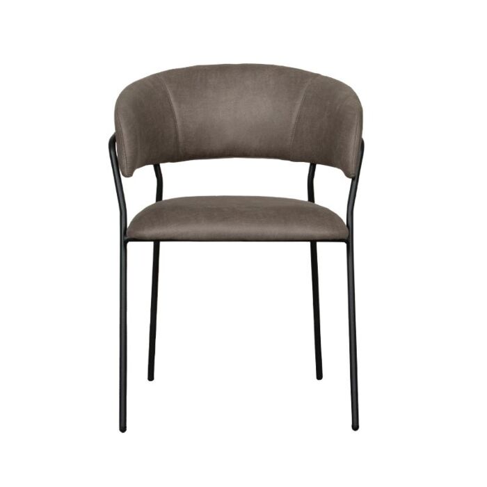 LABEL51 Eetkamerstoel Luuk Taupe Micro Suede