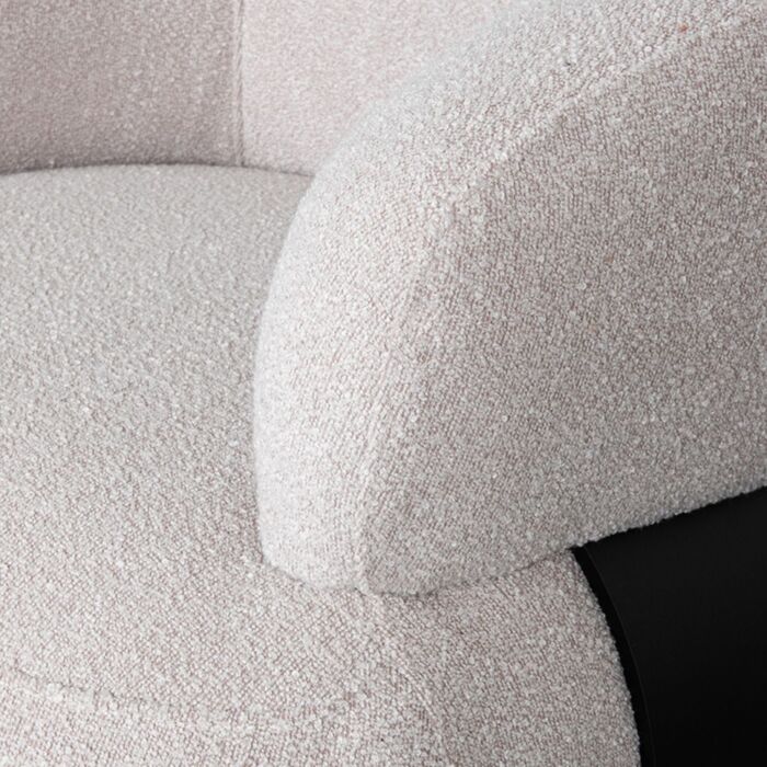 LABEL51 Fauteuil Valenza Boucle Zwart Eiken