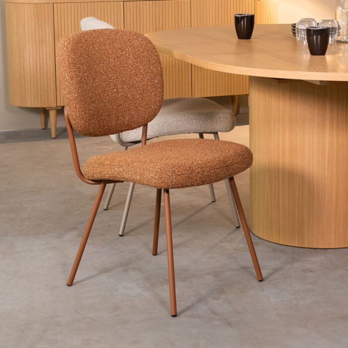 LABEL51 Eetkamerstoel Singapore Coral Royal Boucle