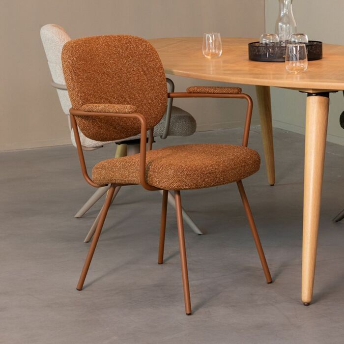LABEL51 Eetkamerstoel Lausanne Coral Royal Boucle