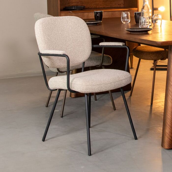 LABEL51 Eetkamerstoel Lausanne Naturel Royal Boucle