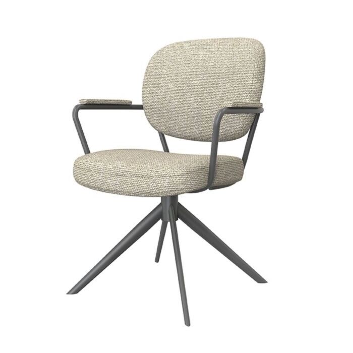 LABEL51 Eetkamerstoel Basel Naturel Royal Boucle Zwart