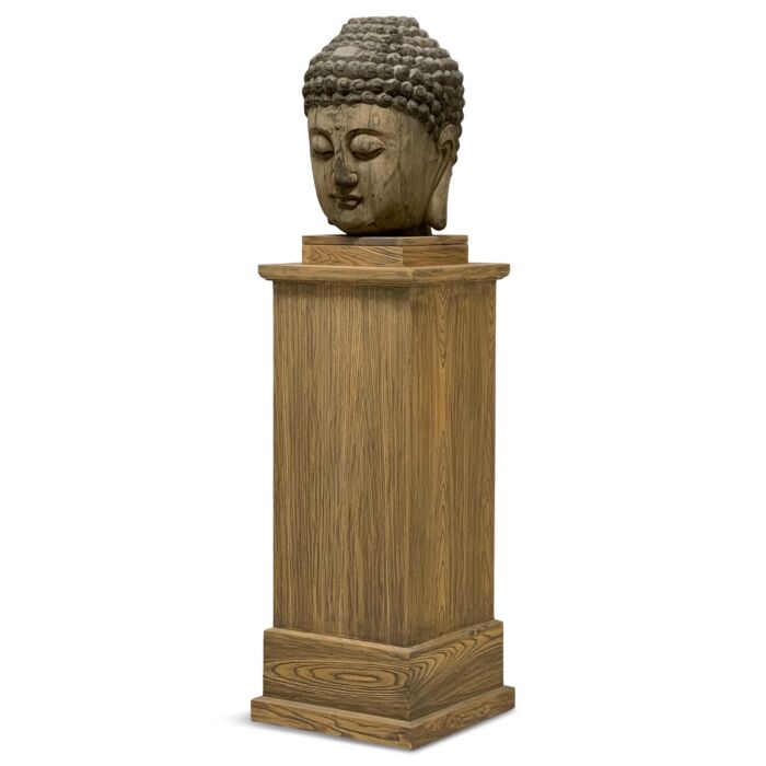 Buddha Op Houten Pilaar