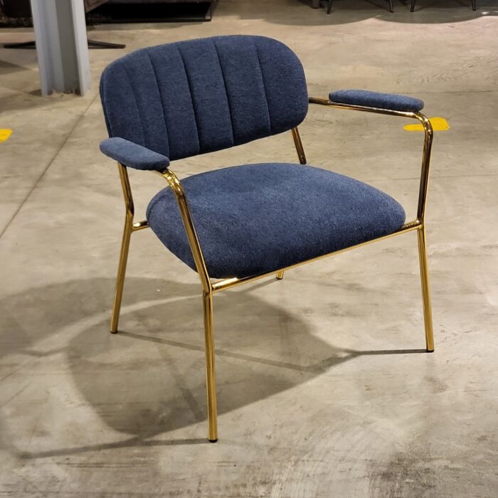 Lounge Fauteuil Jolien Blauw/Goud