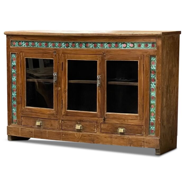 Houten Dressoir India Met Blauwe Rand