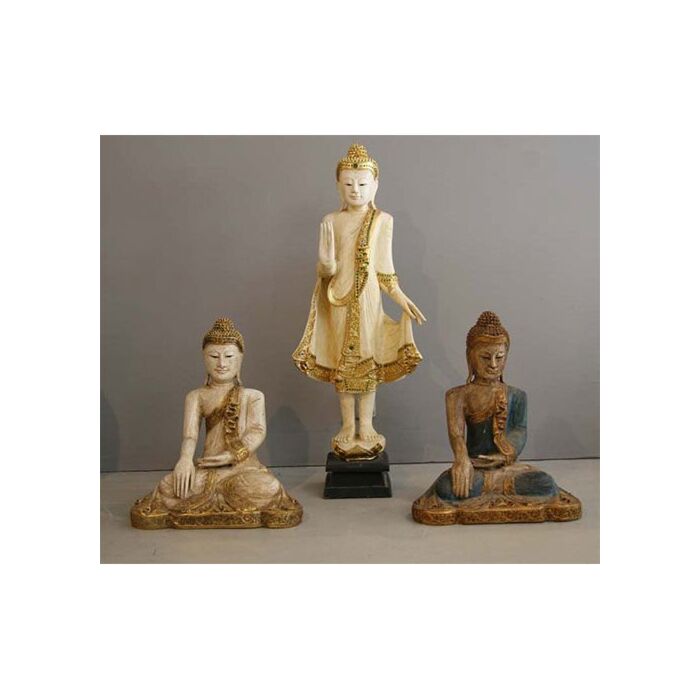 Standing Buddha White Thailand 