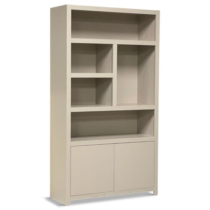 Boekenkast Diamond Taupe 120cm 5 Vaks Rechts Eiken