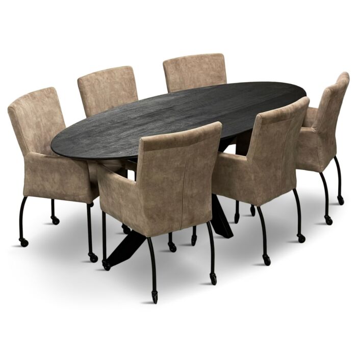 Eettafel Rano Ovaal Spin Poot
