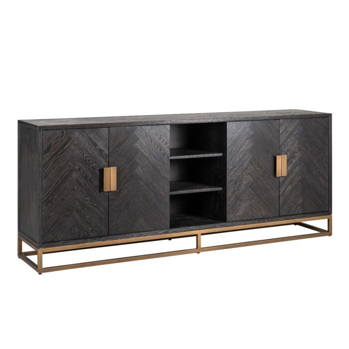 Dressoir Blackbone brass 4-deuren + open vak