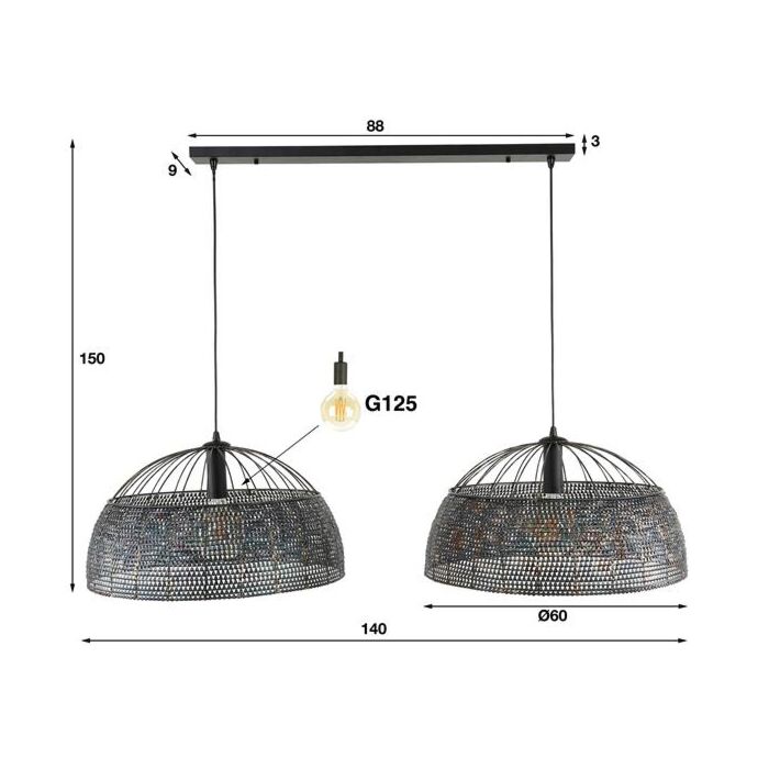 Hanglamp 2L armor Ø60