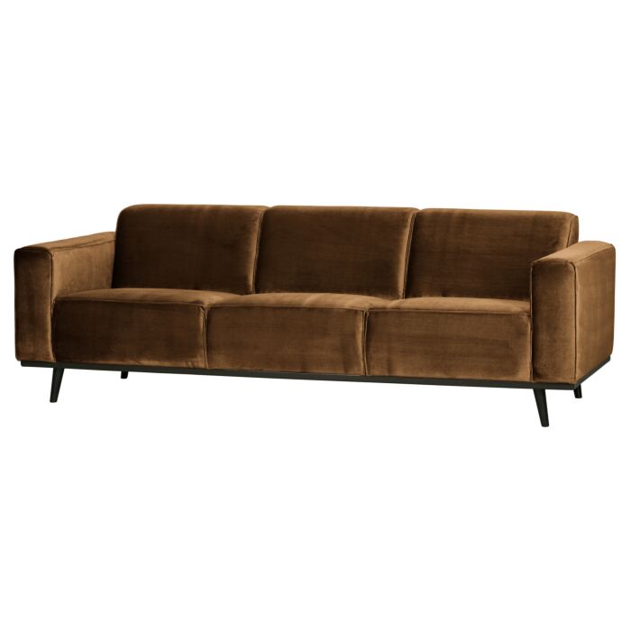 STATEMENT 3-ZITS BANK 230 CM FLUWEEL HONINGGEEL