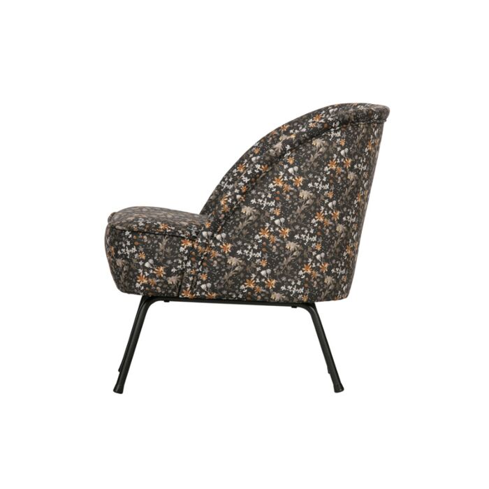 VOGUE FAUTEUIL FLUWEEL AQUAREL FLOWER ZWART