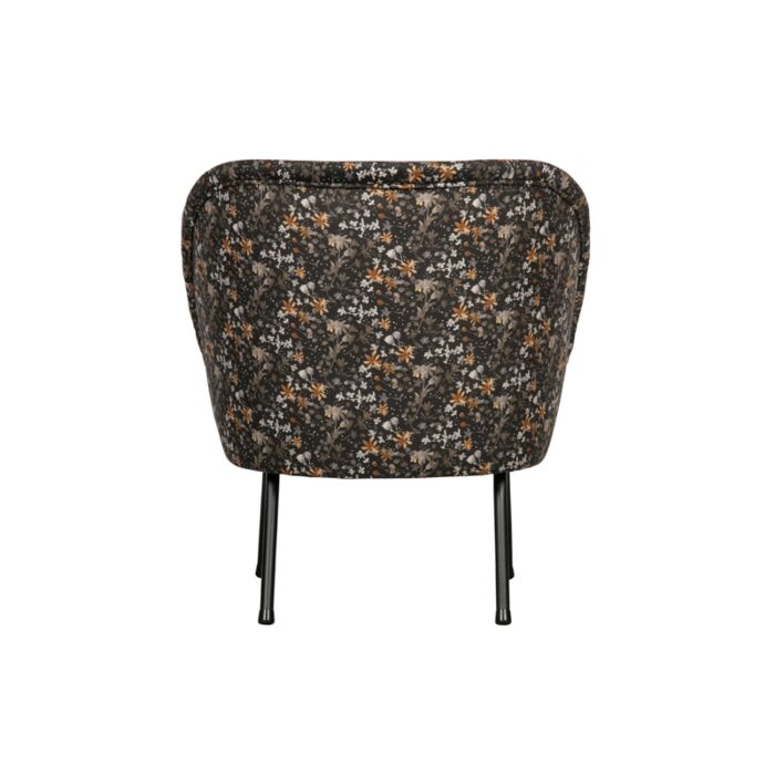 VOGUE FAUTEUIL FLUWEEL AQUAREL FLOWER ZWART