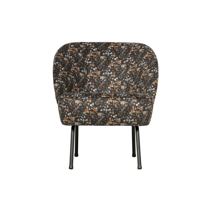 VOGUE FAUTEUIL FLUWEEL AQUAREL FLOWER ZWART