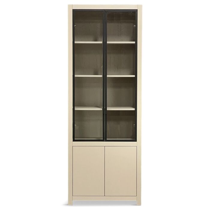 Vitrinekast Diamond 80cm 4 Vaks Taupe