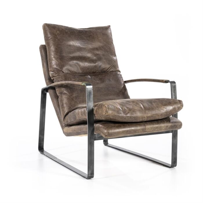 Fauteuil Lex - donkerbruin vintage leer