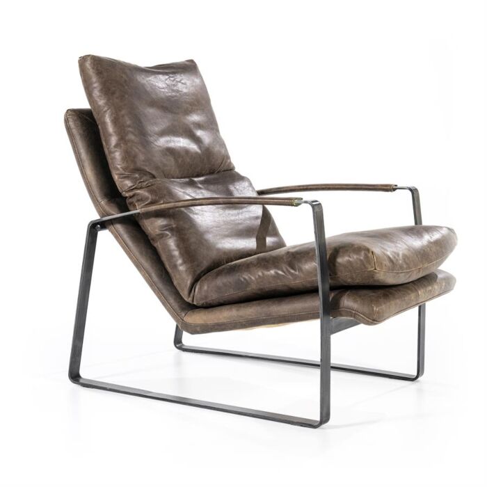 Fauteuil Lex - donkerbruin vintage leer