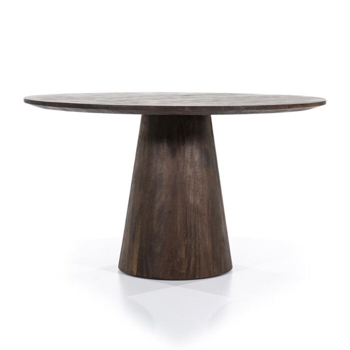 Eettafel Aron rond 130 - bruin