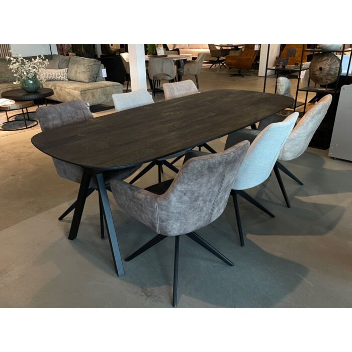 Deense Eettafel Caval Ovaal Zwart x Edge