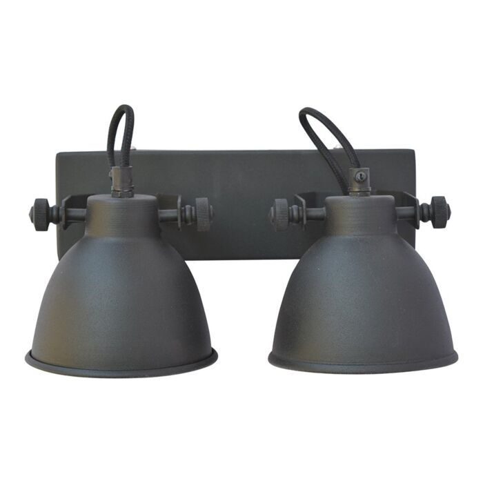 Wandlamp Industrial Double Industrieel Antique Vintage Black 