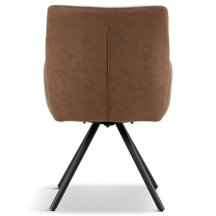 Eetkamerstoel David Draaibaar Beige/Bruin