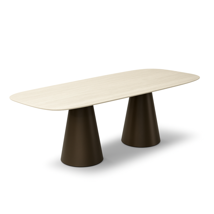 Eettafel Mira Deens Ovaal Met Anodic Brown Poten