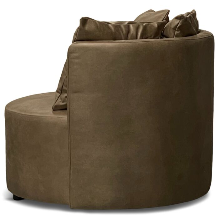 Fauteuil Rice Bruin Ø107cm + 3 Sierkussen 