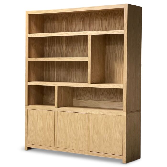 Boekenkast Diamond Breed 180cm 6 Vaks Eiken