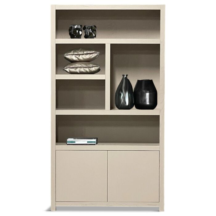 Boekenkast Diamond Taupe 120cm 5 Vaks Rechts