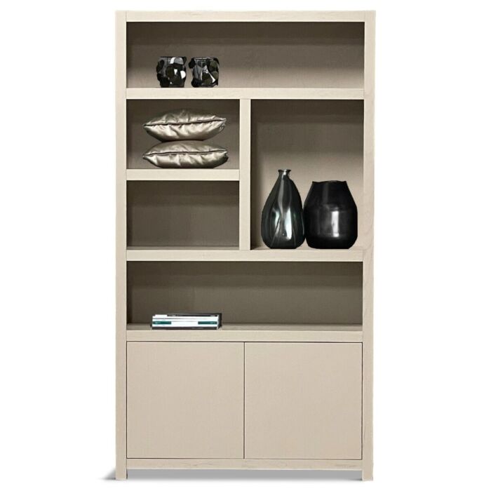Boekenkast Set Diamond Taupe 5 Vaks 120cm Eiken