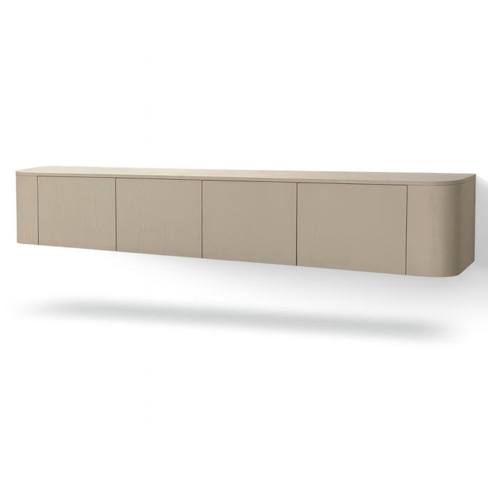 Tv Dressoir Axel Japandi Taupe Ronde Hoek