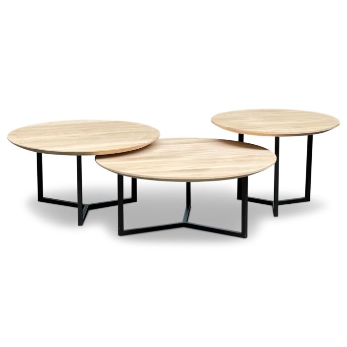 Salontafel Set van 3 Maxime Naturel White
