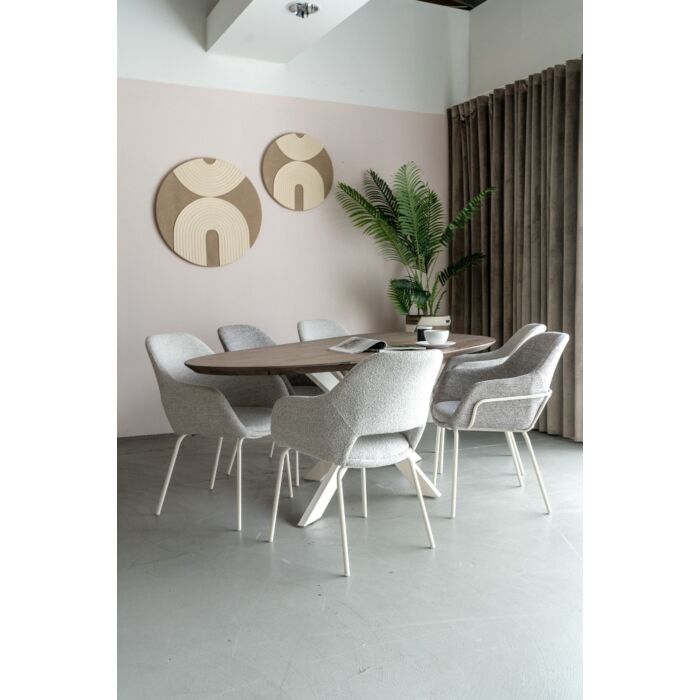 Eetkamerstoel Kado Licht Beige Poot Beige