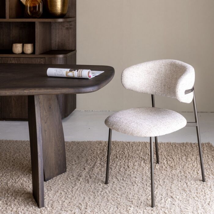 Eetkamerstoel Mick Beige & Anodic Brown Frame