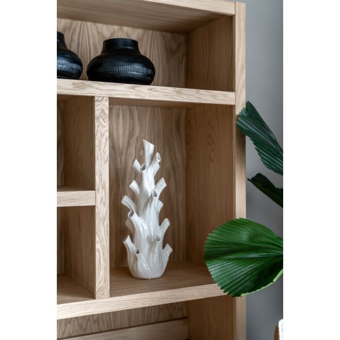 Boekenkast Diamond Breed 180cm 6 Vaks Eiken
