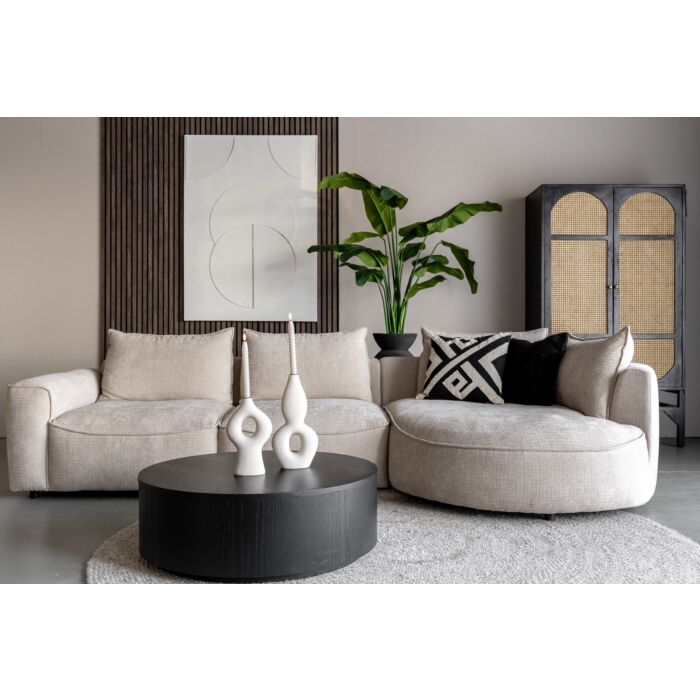 Salontafel Diamond Rond Ø85cm Zwart Eiken