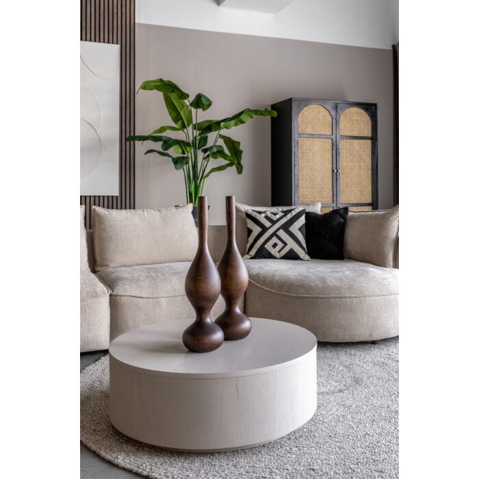 Salontafel Diamond Rond Ø85cm Taupe Eiken