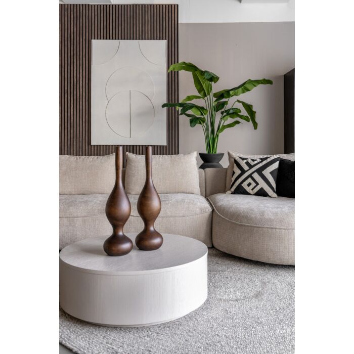 Salontafel Diamond Rond Ø85cm Taupe Eiken