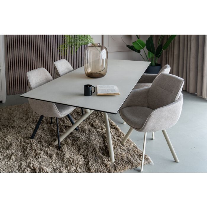 Keramische Eettafel Melle Beige