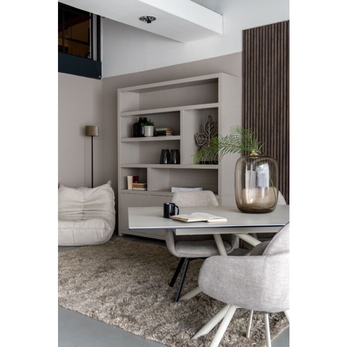 Boekenkast Diamond Taupe Breed 180cm Eiken