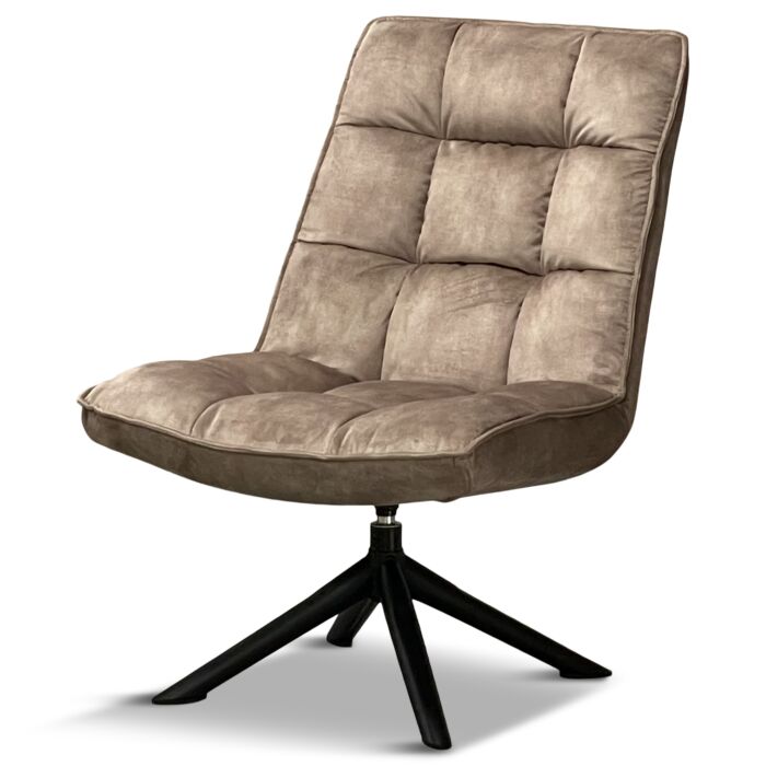 Draaifauteuil Spider Vintage Velours Taupe 