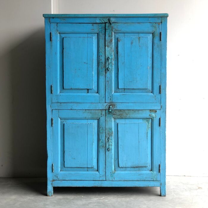 Wandkast India Hout Blauw 