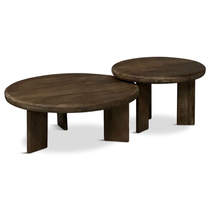 Salontafel Sim 80 Walnoot Finish Ø 80x36 cm