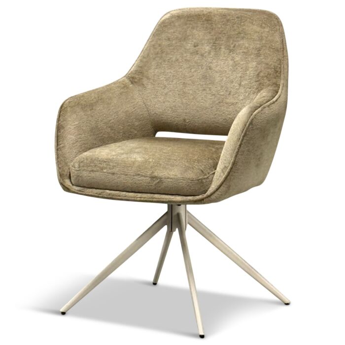 Armstoel Roan Taupe Draaibare Poot Beige