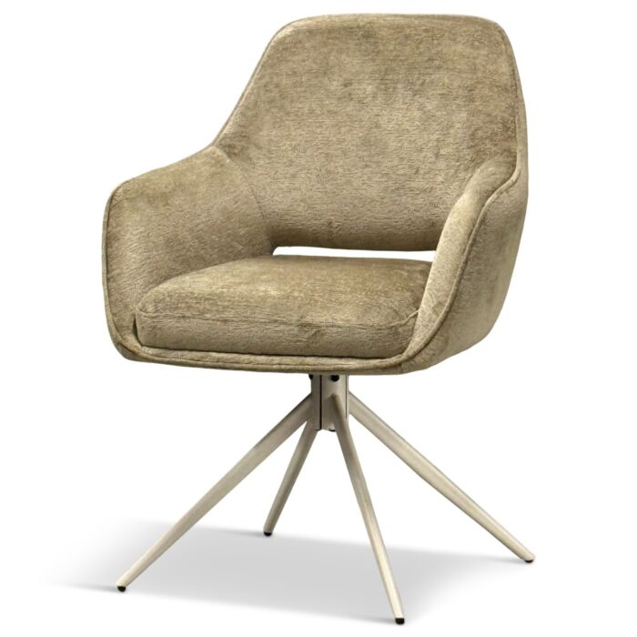 Armstoel Roan Taupe Draaibare Poot Beige